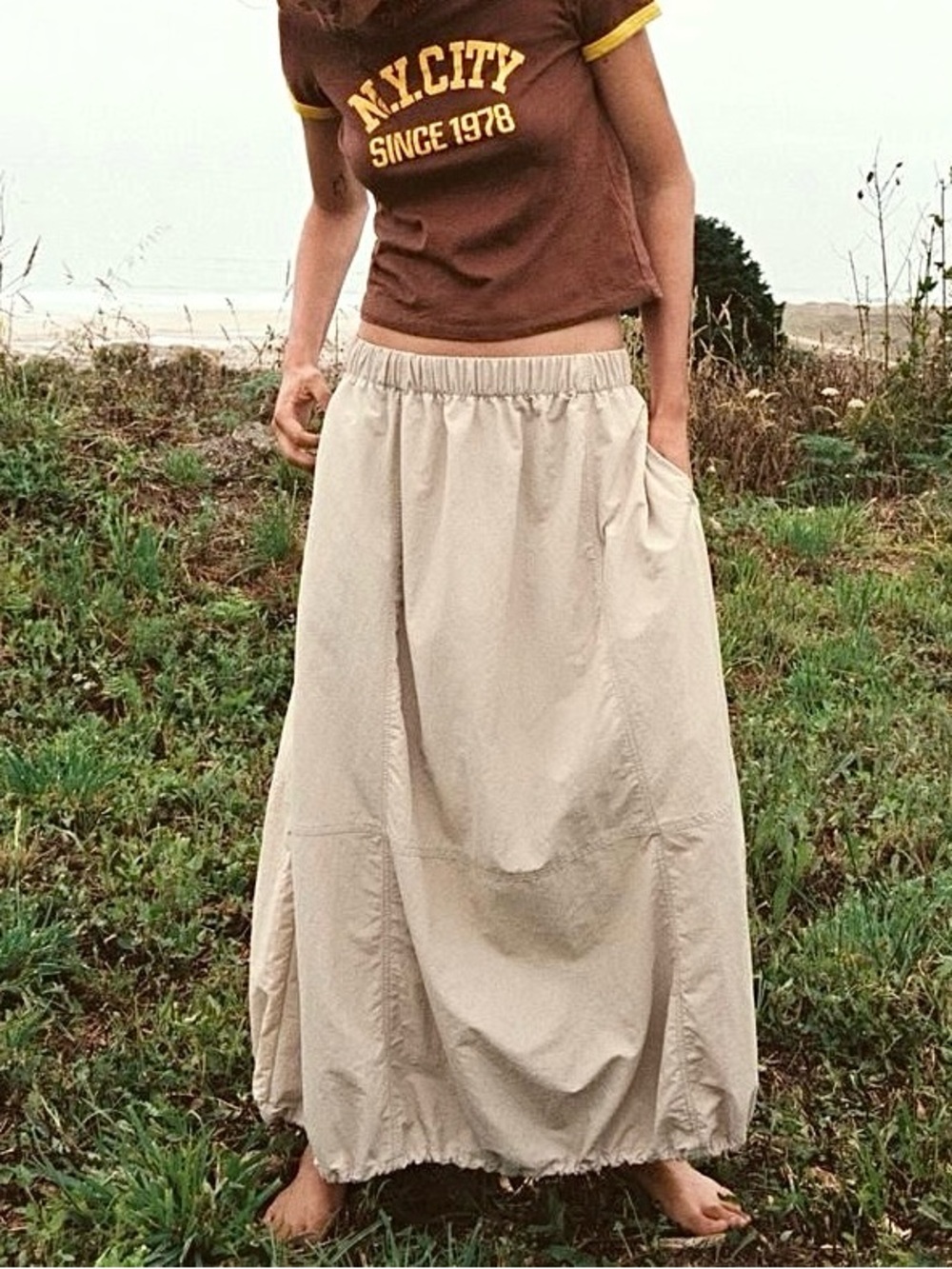 ZARA Parachute Balloon Hem Pull-On Midi/Maxi Skirt - Women's Size Small